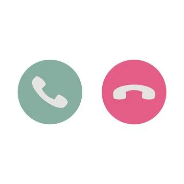 Answer and decline phone call buttons. Phone call red and green icon. Vecto.. Stock Illustration