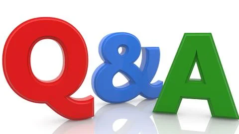 Answer and question concept on white Stock Illustration