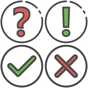 Answer button flat vector icon and outline mark symbol Stock Illustration