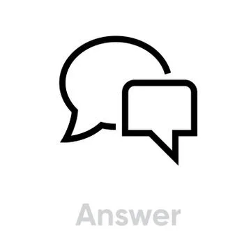 Answer chat message icon. Editable line vector. イラスト素材