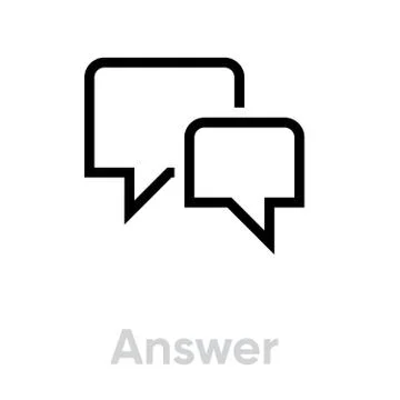 Answer chat message icon. Editable Line Vector. Иллюстрация