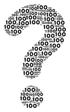 Answer Collage of 100 Text Icons Stock Illustration