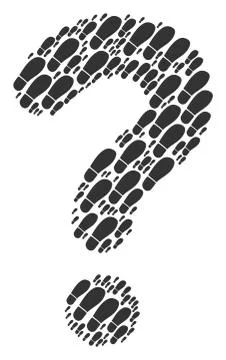 Answer Collage of Boot Footprint Icons Stock Illustration