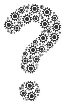 Answer Collage of Cog Icons Illustrazione stock