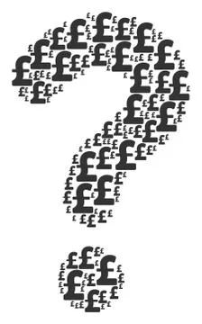 Answer Collage of Pound Sterling Icons Stock Illustration