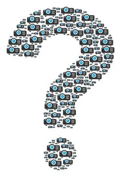 Answer Collage of Projector Icons Stock Illustration