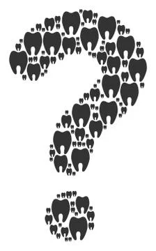 Answer Collage of Tooth Icons Illustrazione stock