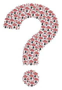 Answer Composition of Mushroom Icons 스톡 일러스트
