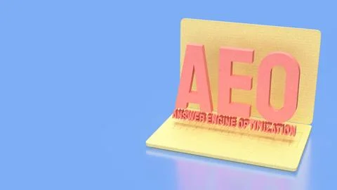 Answer Engine Optimization Concept on Laptop with Artificial Intelligence S.. Illustrazione stock