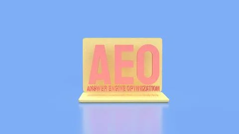 Answer Engine Optimization Concept on Laptop with Artificial Intelligence S.. Stock Illustration