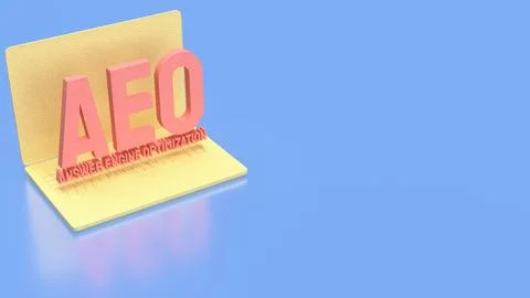 Answer Engine Optimization Concept on Laptop with Artificial Intelligence S.. イラスト素材