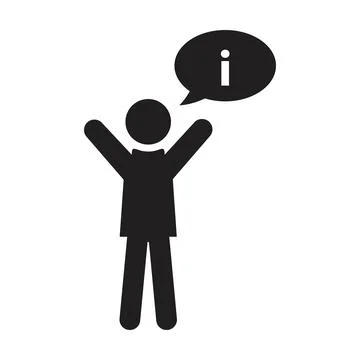Answer icon vector male person profile avatar with speech bubble symbol Illustrazione stock
