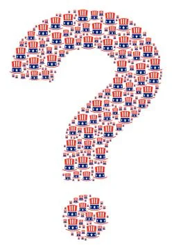 Answer Mosaic of Uncle Sam Hat Icons Illustrazione stock