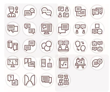 Answer Professional Vector Set with 28 Bold Line Display Perfect 256x256 Icon Stock Illustration