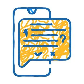 Answer on question call center icon doodle illustration Stock Illustration