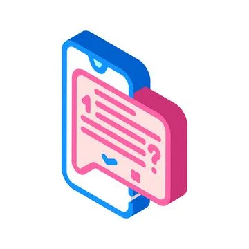 Answer on question call center isometric icon vector illustration Stock Illustration