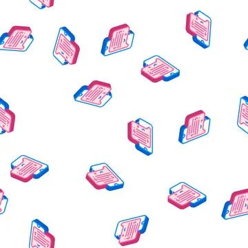 Answer on question call center isometric icon seamless pattern Stock Illustration