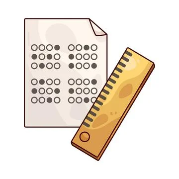 Answer sheet and ruler illustration Stock Illustration