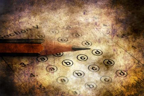 Answer sheet  grunge concept Foto stock