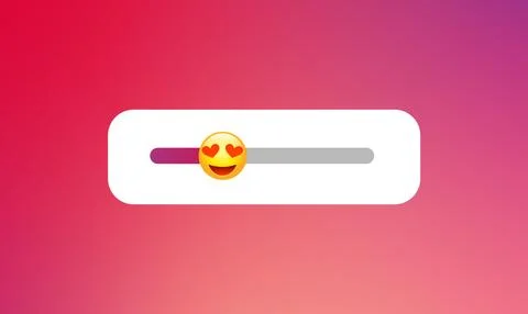 Answer slider. Stories emotion poll template. story ui app concept Illustrazione stock