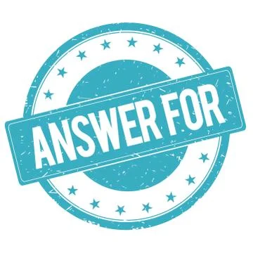 ANSWER FOR stamp sign cyan blue. Stock Illustration