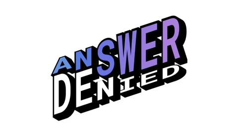 ANSWER vs DENIED, 3D Text Animation in Isometric View with Opposite Word Motion Stock Footage 314263246