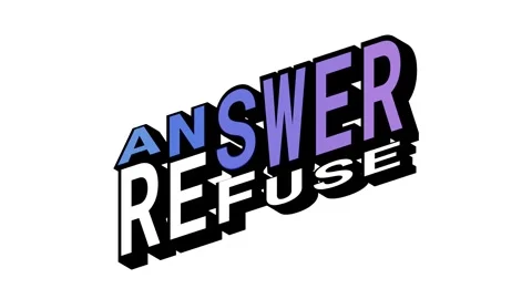 ANSWER vs REFUSE, 3D Text Animation in Isometric View with Opposite Word Motion Stock Footage 314263252