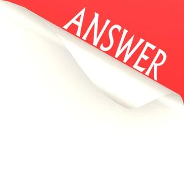 Answer word with white paper Stock Illustration