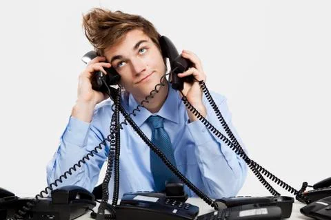Answering calls Stock Photos