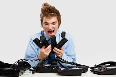 Answering calls Stock Photos