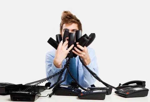 Answering calls Stock Photos