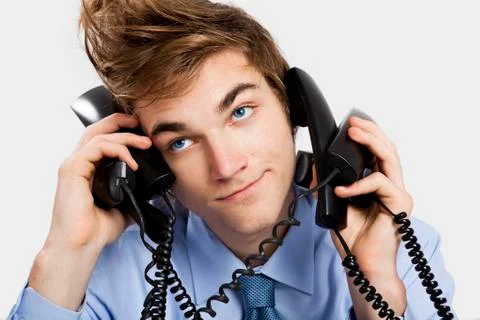 Answering calls Stock Photos