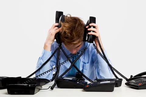 Answering calls Stock Photos