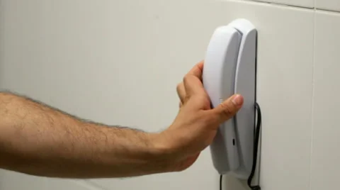 Answering the phone Stock Footage 40775702