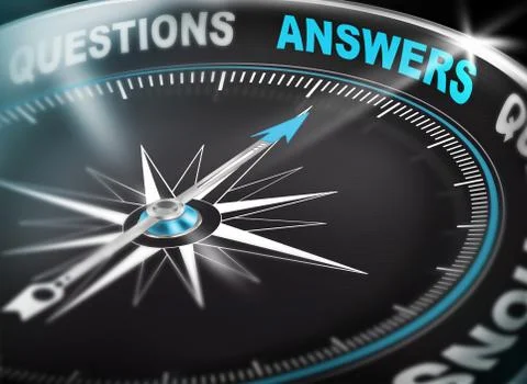 Answers compass Concept 3d Stock Illustration
