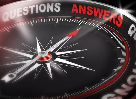 Answers compass Concept 3d Stock Illustration