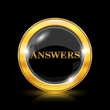 Answers icon. Internet button on black background. EPS10 vector. Illustrazione stock