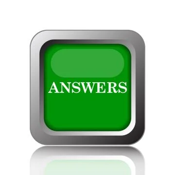 Answers icon. Internet button on black background.. Stock Illustration