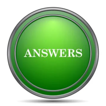 Answers icon. Internet button on white background.. Stock Illustration