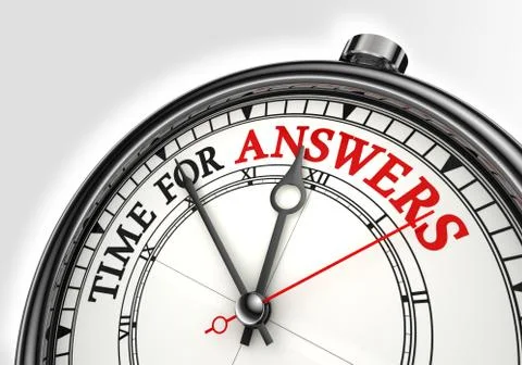 Answers time concept clock Illustrazione stock
