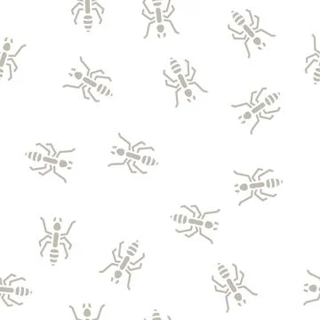 Ant animal glyph vector seamless pattern Stock Illustration