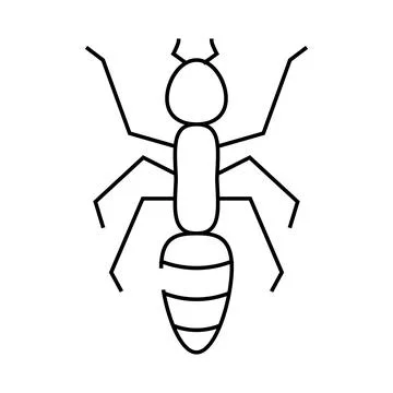Ant animal line icon vector illustration Illustrazione stock