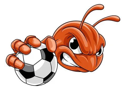 Ant Beetle or Bug Insect Soccer Football Mascot Stock Illustration