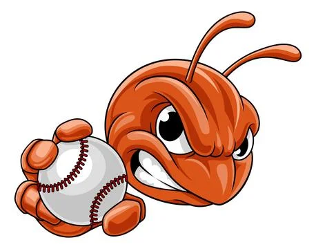 Ant Beetle or Bug Insect Baseball Team Mascot Stock Illustration