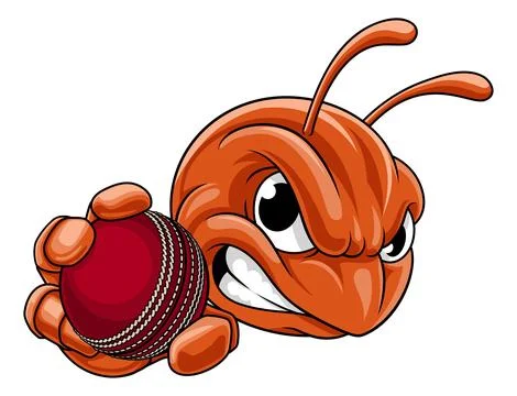 Ant Beetle or Bug Insect Cricket Sport Team Mascot Stock Illustration