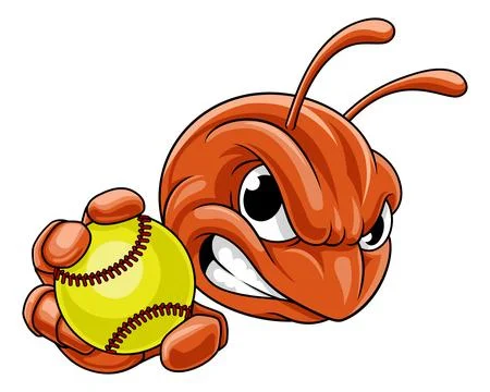 Ant Beetle or Bug Insect Softball Team Mascot Stock Illustration