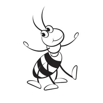 Ant in black Stock Illustration