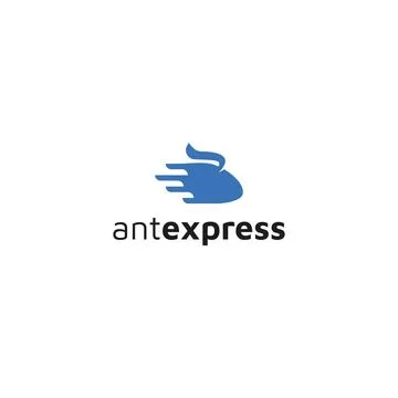 Ant Express Logo  Ant and Train Concept Stock Illustration