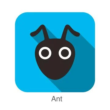 Ant face flat design Stock Illustration