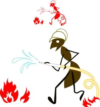 Ant fireman Illustrazione stock